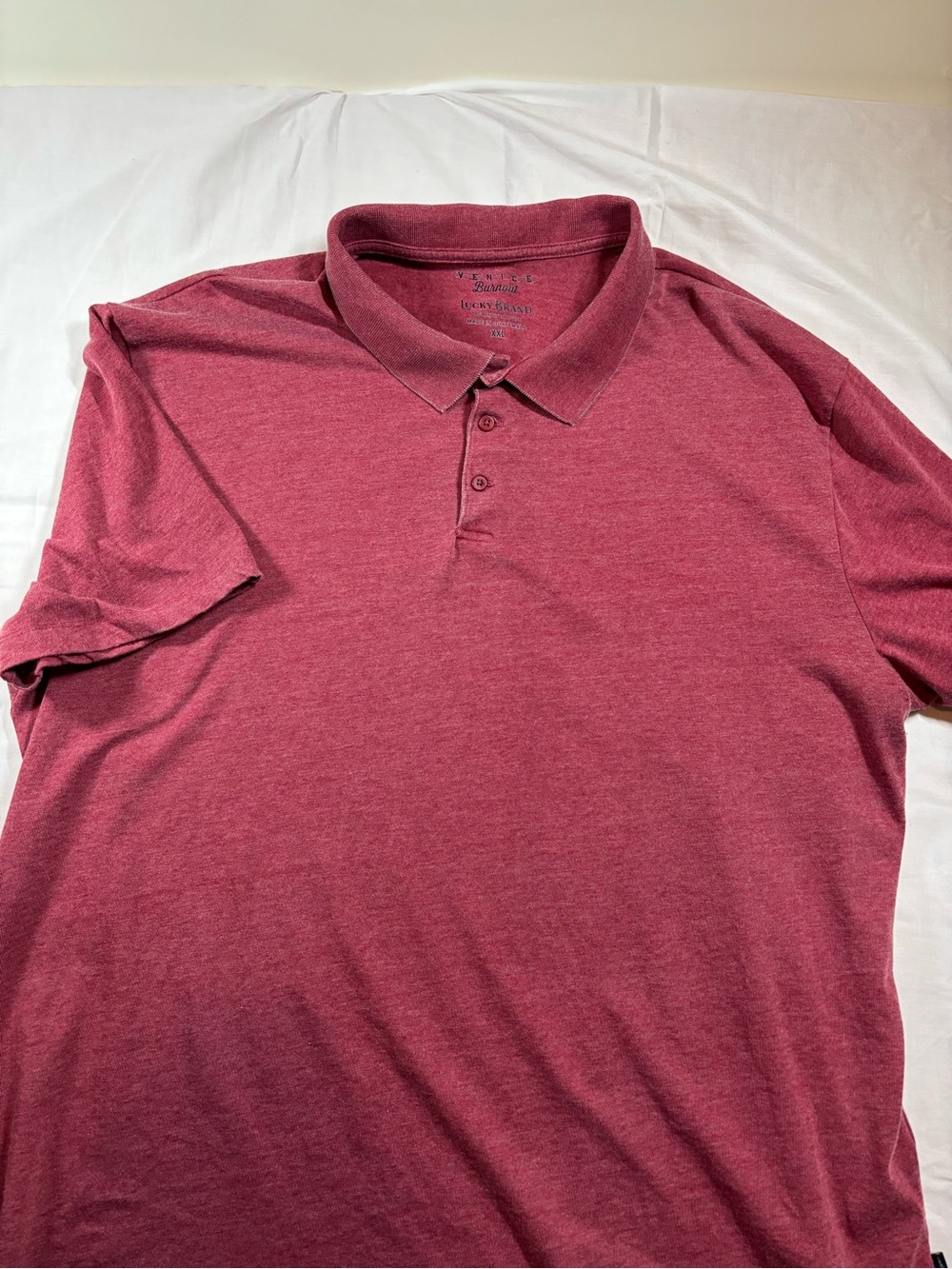 Lucky Brand Men's Heather Maroon Polo xxl